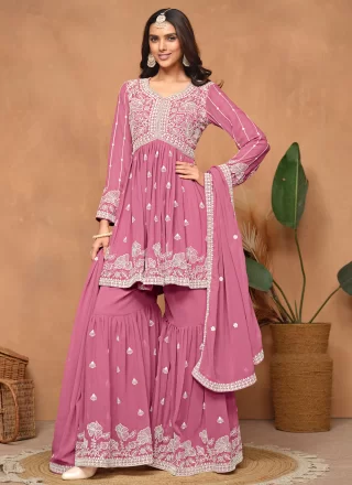 Pink Faux Georgette Salwar Suit