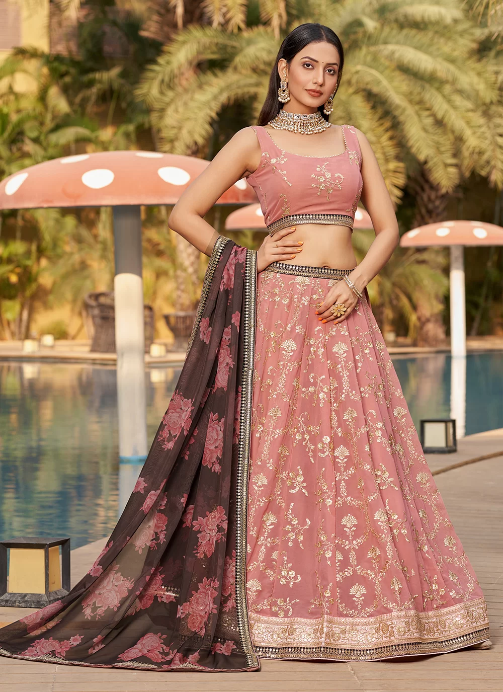 Net Engagement Lehenga in Black and Grey with Sequence work | Lehenga  choli, Net lehenga, Lehenga