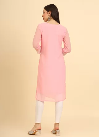 Pink Georgette Designer Kurti