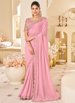 さらり様 Shop Online Green Shimmer Georgette Trendy Saree with : 304521 -