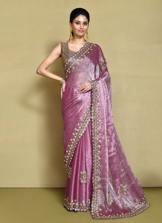 Pink JIMMY CHU Contemporary Sari