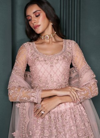 Pink Net Lehenga Choli