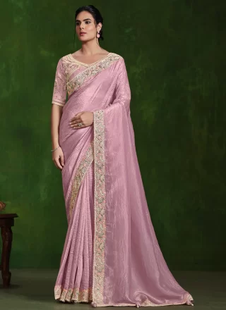 Pink Silk Classic Saree