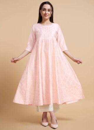 Pink Silk Designer Kurti