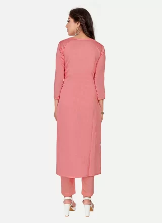 Pink Silk Designer with Foil Print Work for Women