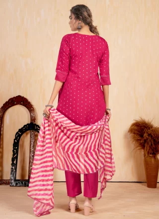 Pink Silk Embroidered Work Salwar Suit
