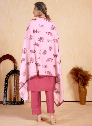 Pink Silk Embroidered Work Salwar Suit