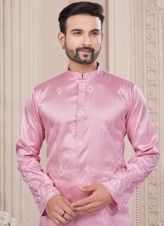 Pink Silk Kurta Pyjama