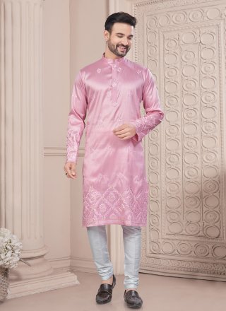 Pink Silk Kurta Pyjama