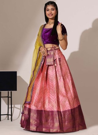Pink Silk Lehenga Choli