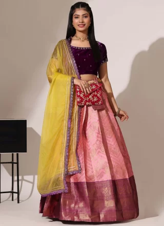 Pink Silk Lehenga Choli