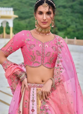 Pink Silk Lehenga Choli