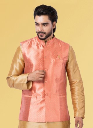 Pink Silk Nehru Jackets