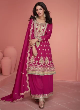Pink Silk Palazzo Salwar Suit