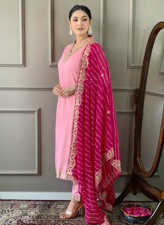 Pink Silk Salwar Suit