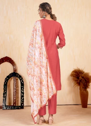 Pink Silk Salwar Suit with Embroidered Work
