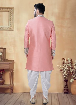 Pink Silk Sherwani Mens Wear