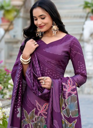 Piquant Purple Silk Salwar Suit