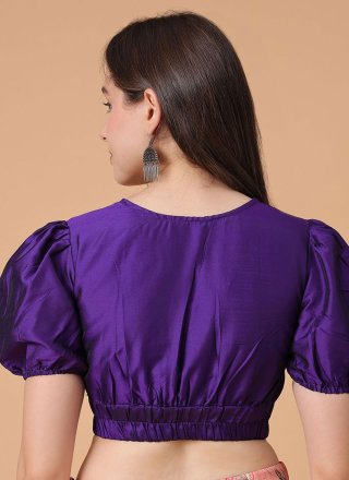 Piquant Violet Satin Silk Blouse