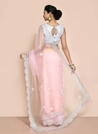 Pleasing Pink Organza Classic Sari