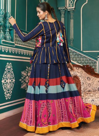 Poly Silk Readymade Lehenga Choli In Multi Colour