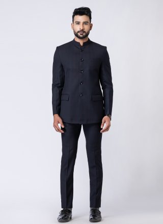 Polyester Jodhpuri Suit In Black