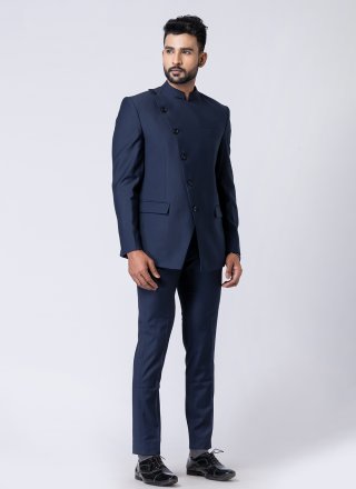 Polyester Jodhpuri Suit In Blue