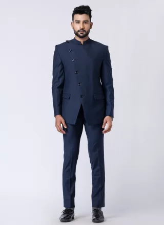 Polyester Jodhpuri Suit In Blue