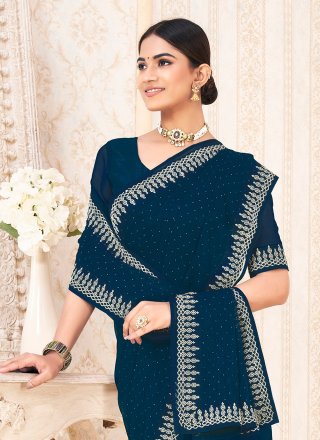 Princely Morpeach Satin Classic Saree with Zari Work