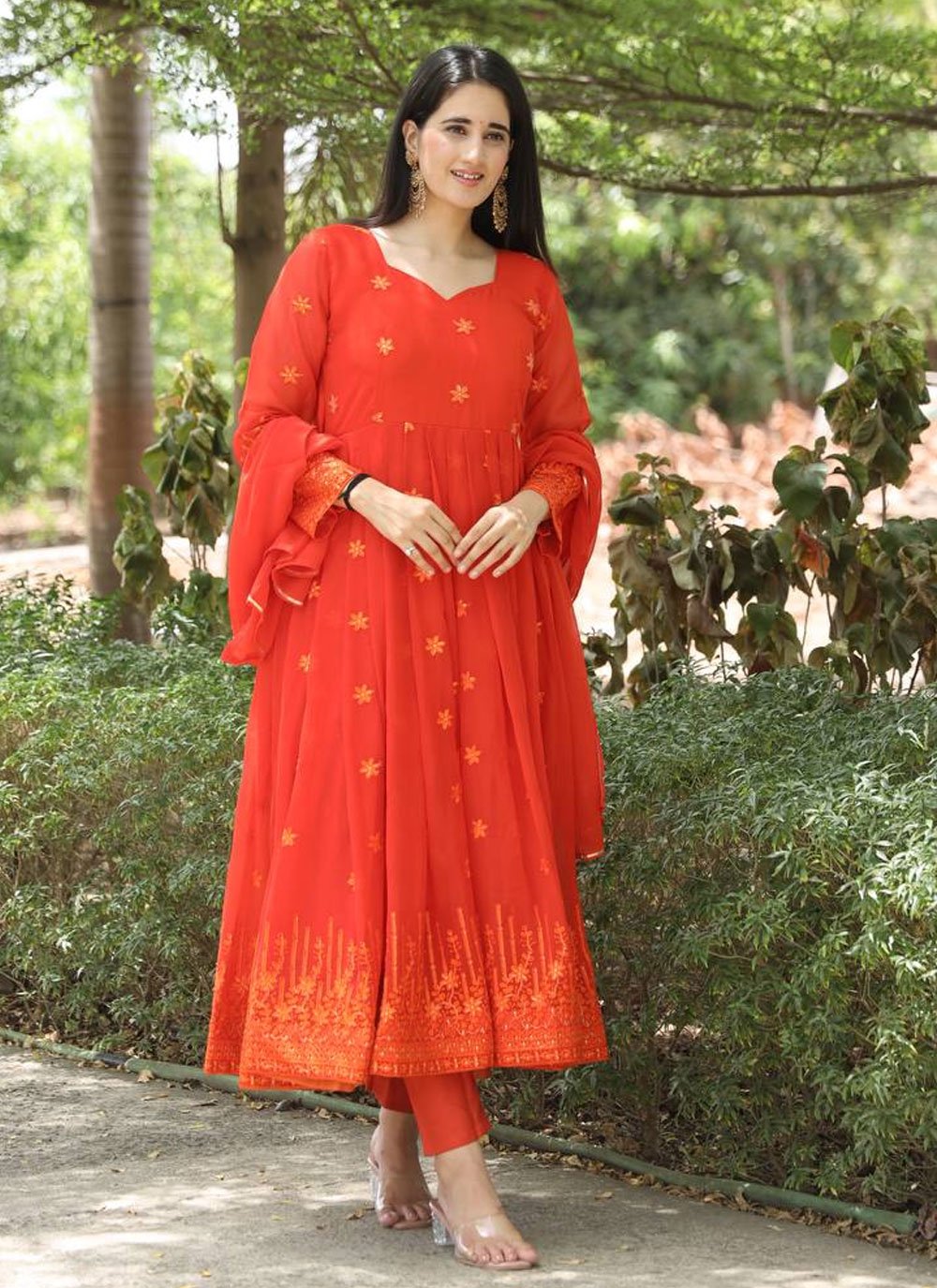 Orange Punjabi Salwar Kameez and Orange Punjabi Salwar Suit Online Shopping