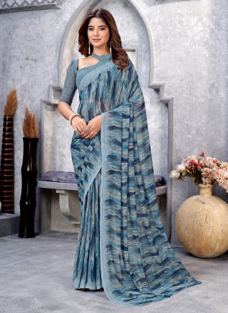 Grey Geometric Printed Pure Soft Jute Cotton Fancy Party Wear Saree With  Blouse Festive Under 500