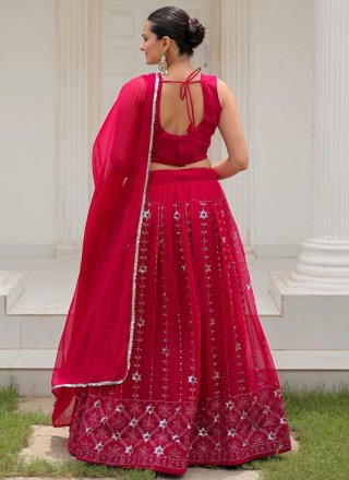 Pure Georgette Lehenga Choli with Embroidered and Sequins Work