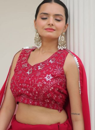 Pure Georgette Lehenga Choli with Embroidered and Sequins Work