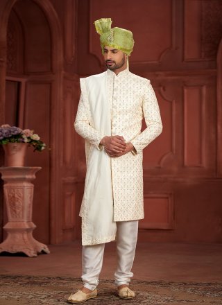Pure Silk Sherwani Mens Wear In Multi Colour
