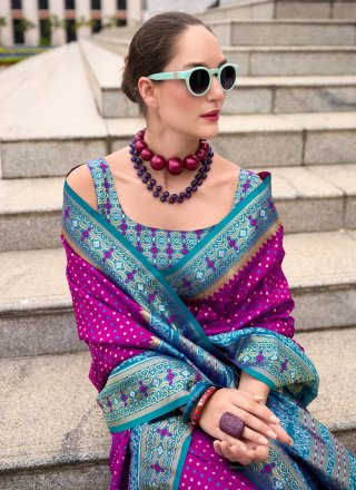 Purple Banarasi Silk Classic Saree