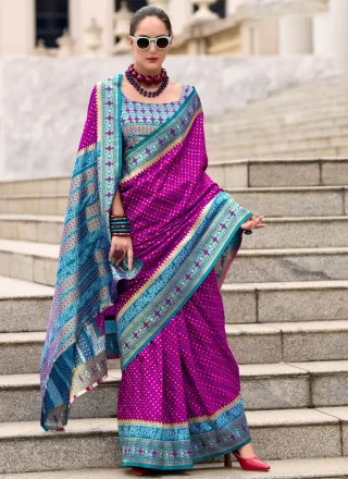 Purple Banarasi Silk Classic Saree