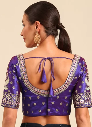 Purple Dupion Silk Designer Blouse