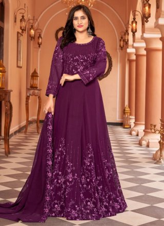 Readymade Georgette, Silk Kurti In Purple With Bottom | Simple kurta  designs, Silk kurti, Party wear