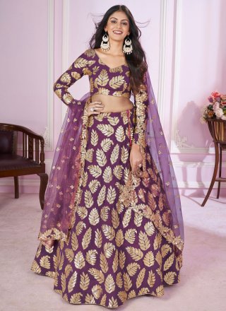 Purple Georgette Lehenga Choli