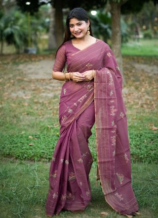 Purple & Pink Gotapatti Saree on sale