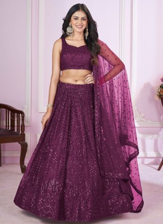 Purple Net Lehenga Choli