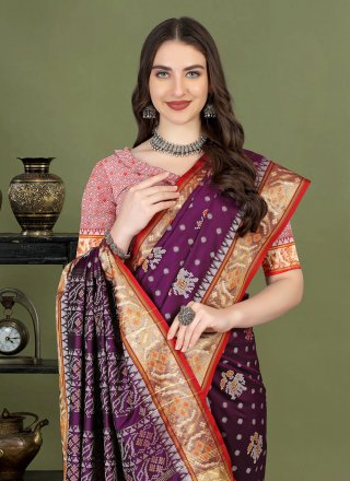 Purple Patola Silk Classic Sari