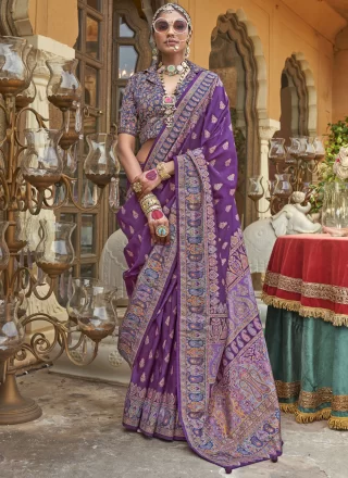 Purple Silk Classic Sari