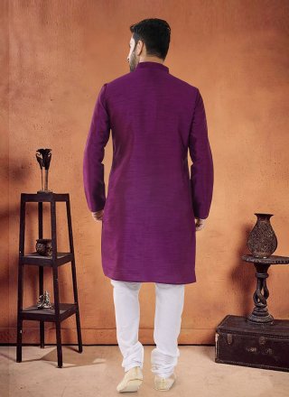 Purple Silk Kurta Pyjama