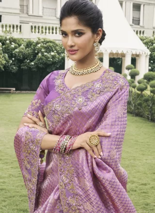 Purple Tussar Silk Classic Sari