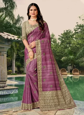 Pretty Purple Designer Party Wear Saree | Latest Kurti Designs