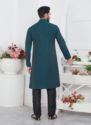 Rama Brocade Kurta Pyjama with Pintex Work