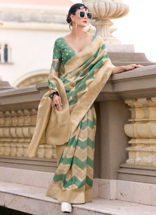 Rama Cotton Silk Weaving Work Designer Saree