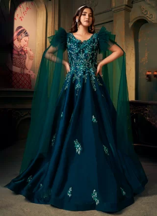 Designer, Eid, Party Wear, Reception Green color Georgette fabric Salwar  Kameez : 1853491