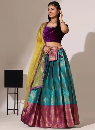 Rama Silk Weaving Work Lehenga Choli